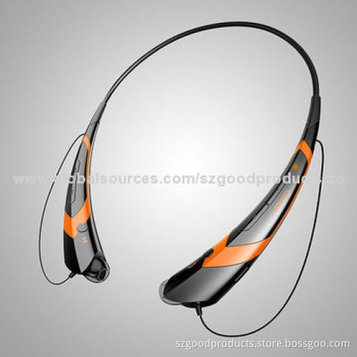Stereo Bluetooth headphones with Flex Neck Strap and magnetic ear buds, support apt-X technology